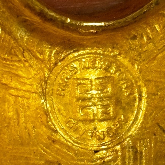 Givenchy New York Paris matte Coil Tapered Hoop Goldtone Earrings pierced - Picture 6 of 8